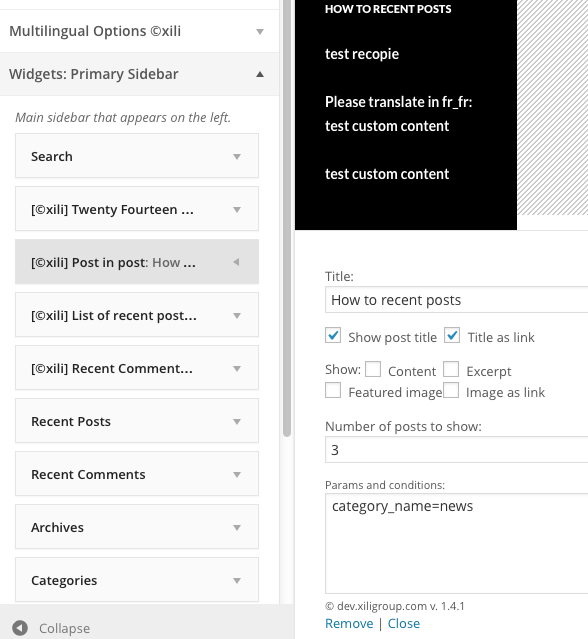 appearance - customize - widget settings UI: real time results during settings (WP 3.9+)