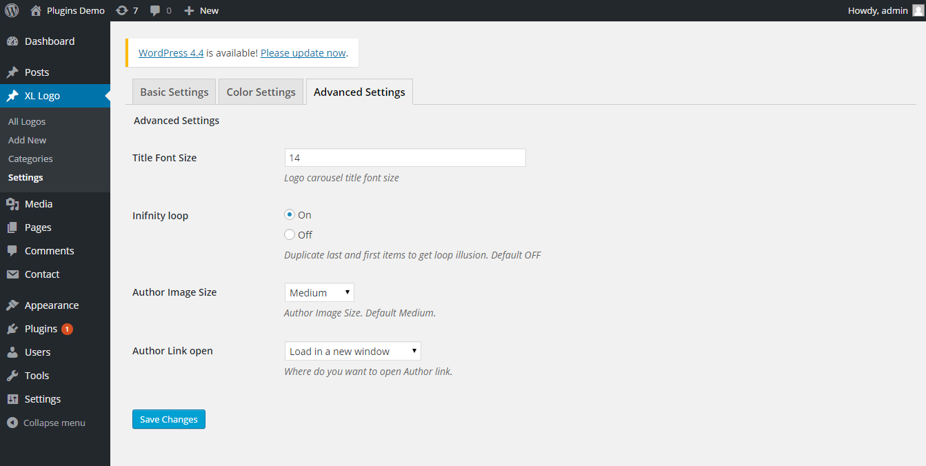 Admin Panel - Advanced Settings