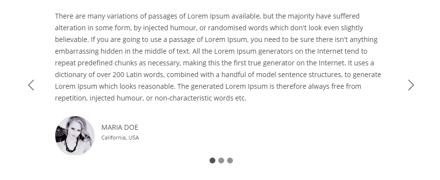 XL Testimonial output on pages/post after adding shortcode [xl_testimonial]