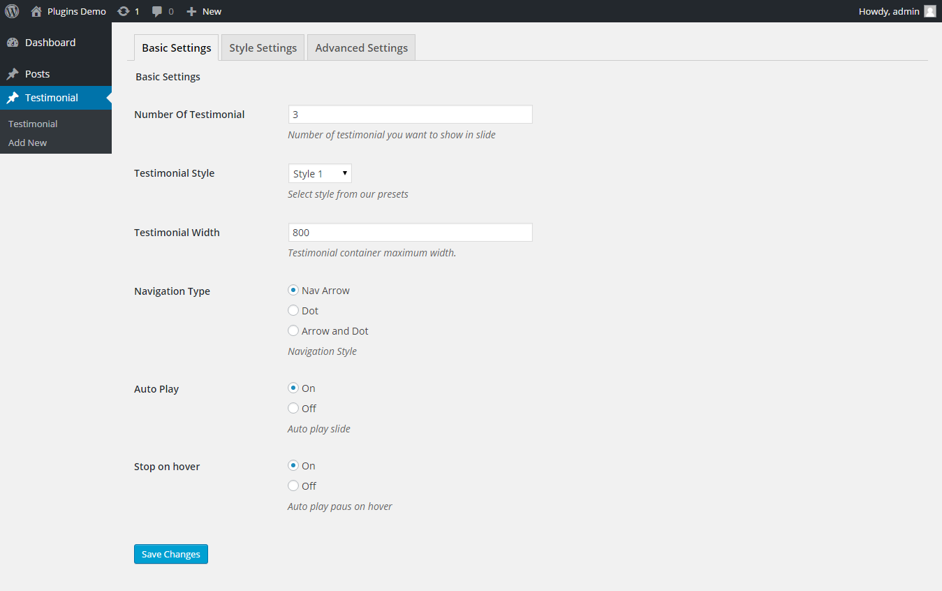 Demo style (Available only at PRO version)
