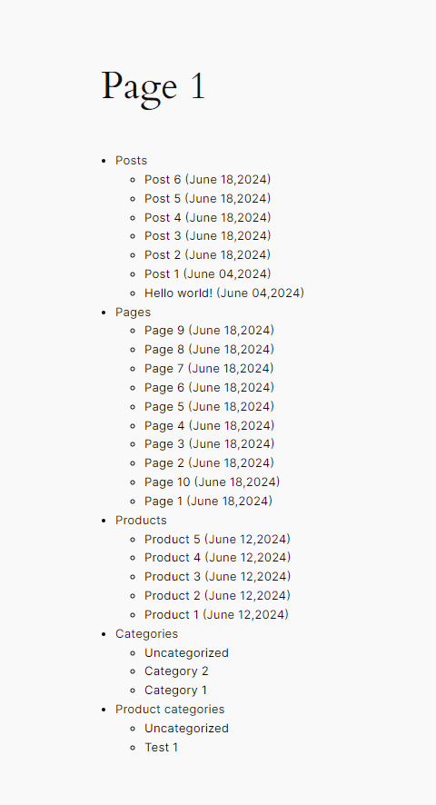 HTML Sitemap View: Sample HTML Sitemap.
