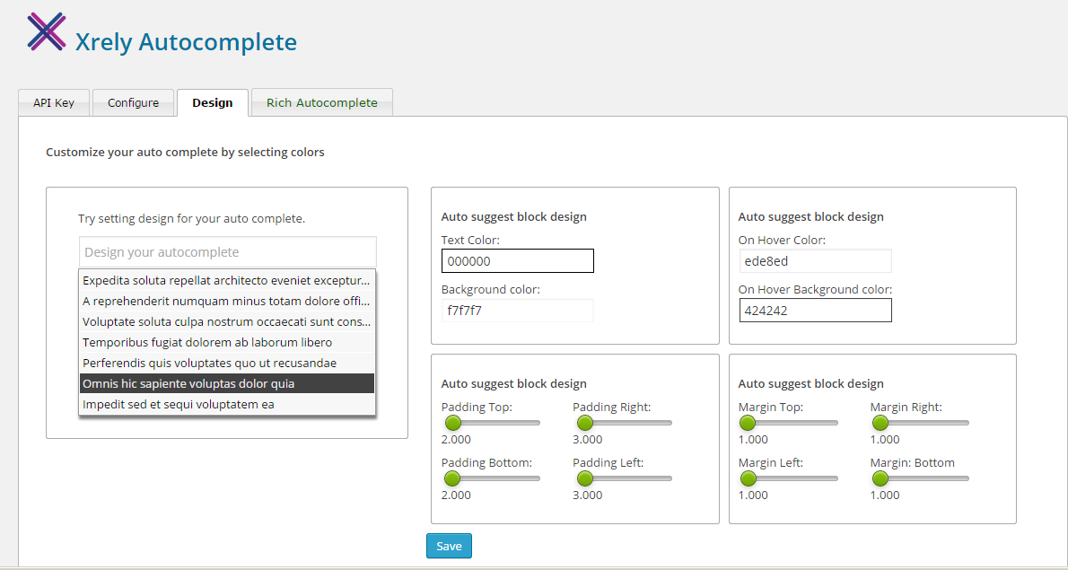 Design your autocomplete as per theme of your website