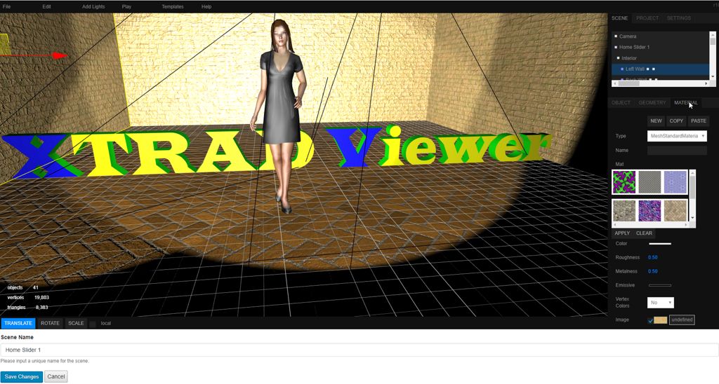 This shows the Xtrad Viewer in modifying mode.