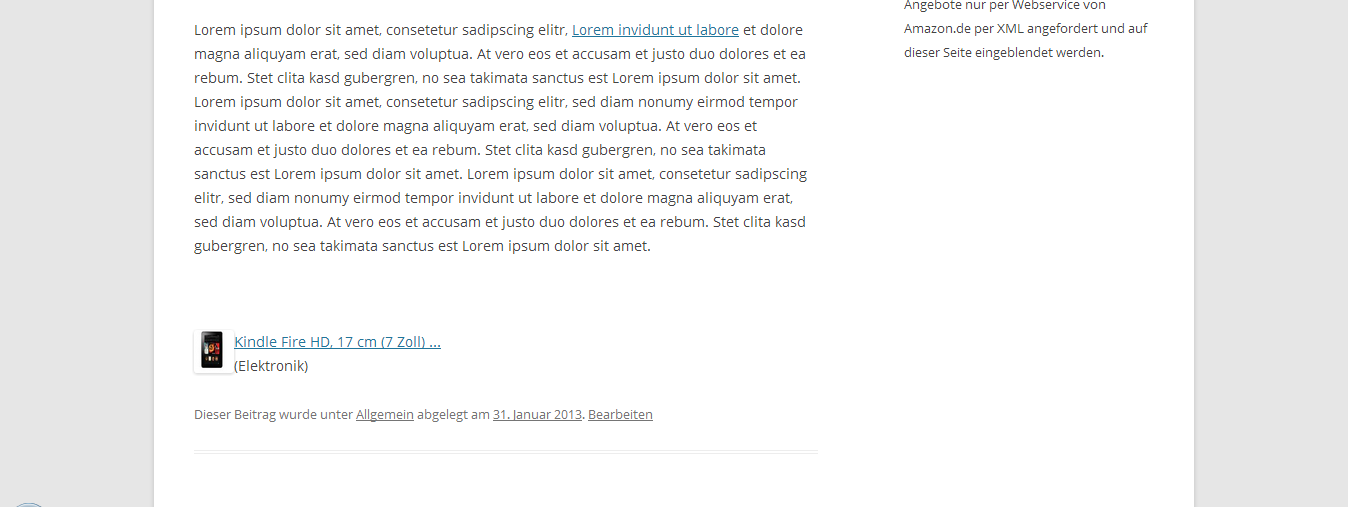 **Beispiel Shortcode (ASIN)**