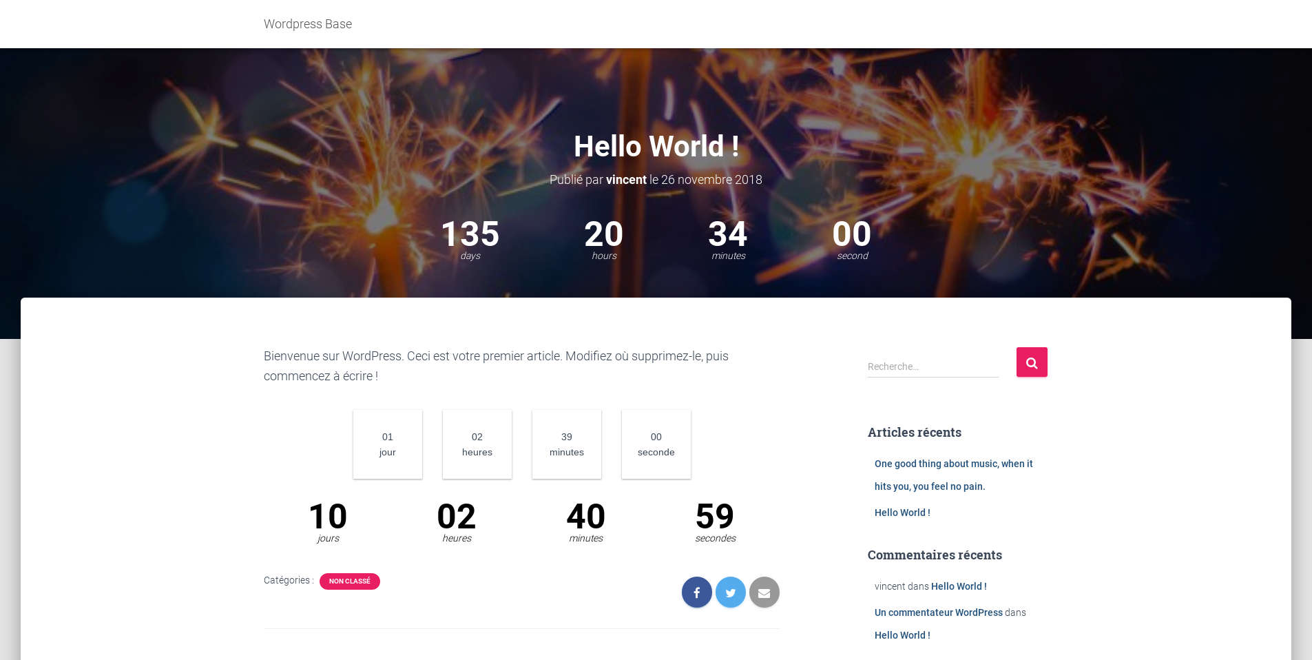 Countdown example in a post