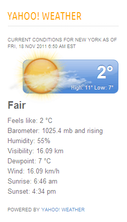 Yahoo! Weather Widget