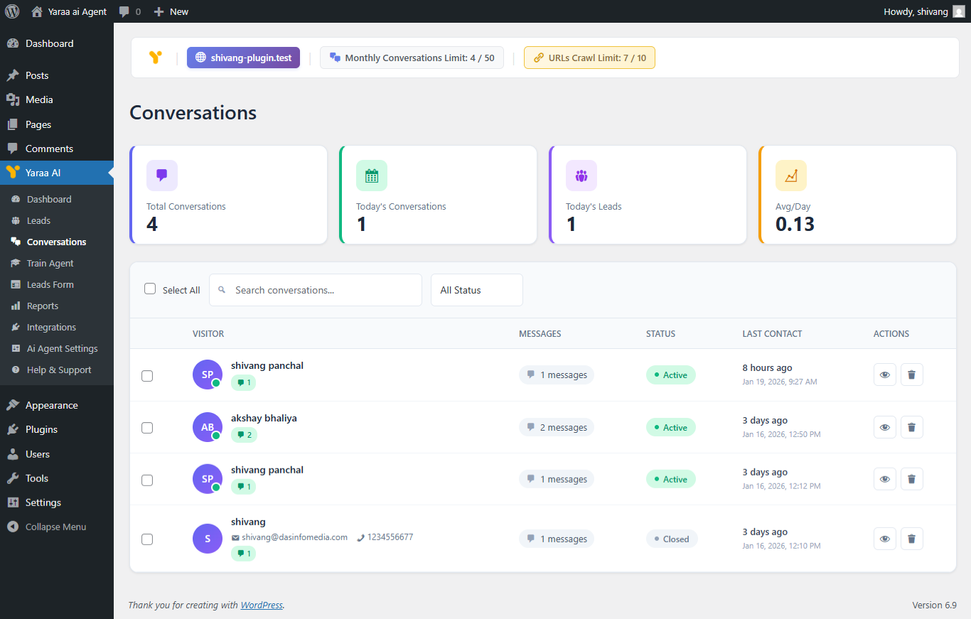 Leads Management - View, edit, and export captured leads