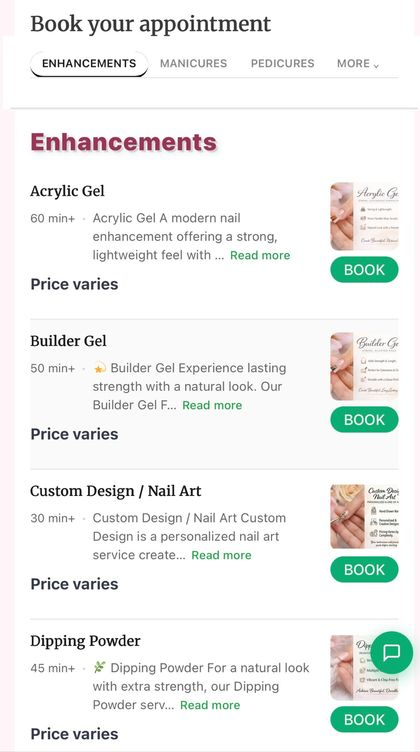 Mobile — service selection on phone