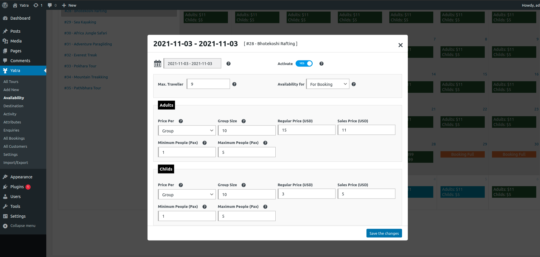 Custom destination create option - Backend