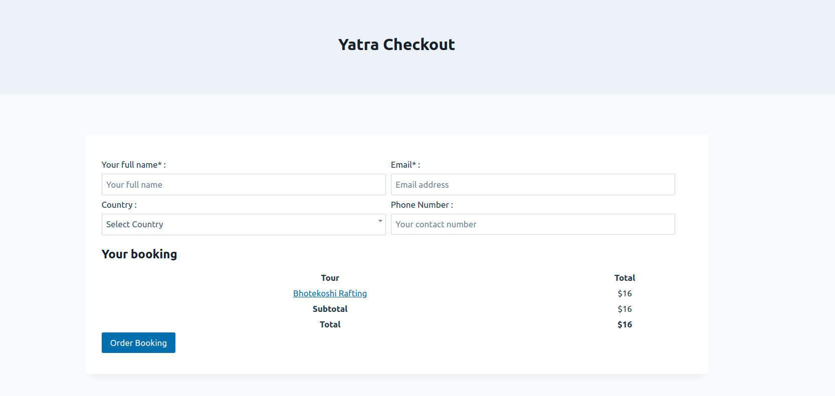 General setting page - Backend