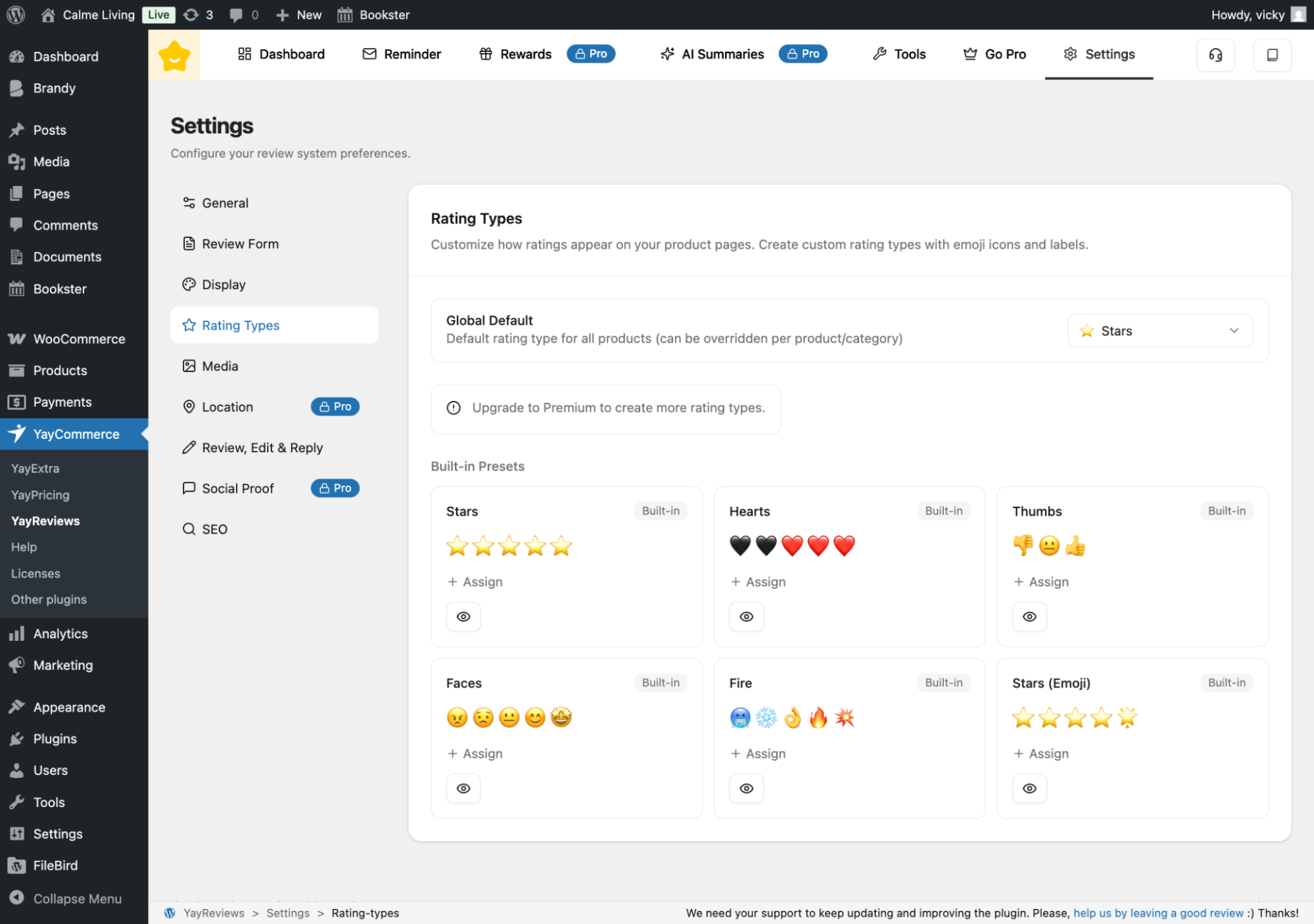 Customize rating display to match your brand, using stars or emojis
