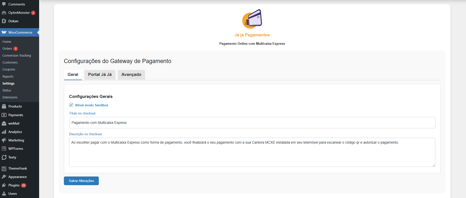 Configure the payment method
