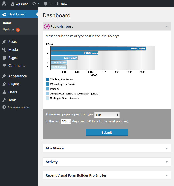 Pop-u-lar dashboard widget.