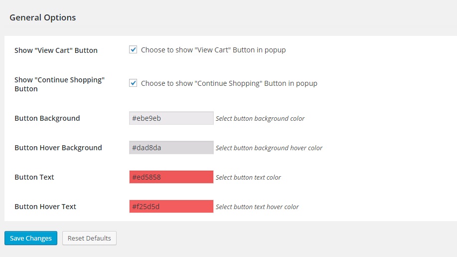 The plugin settings page.