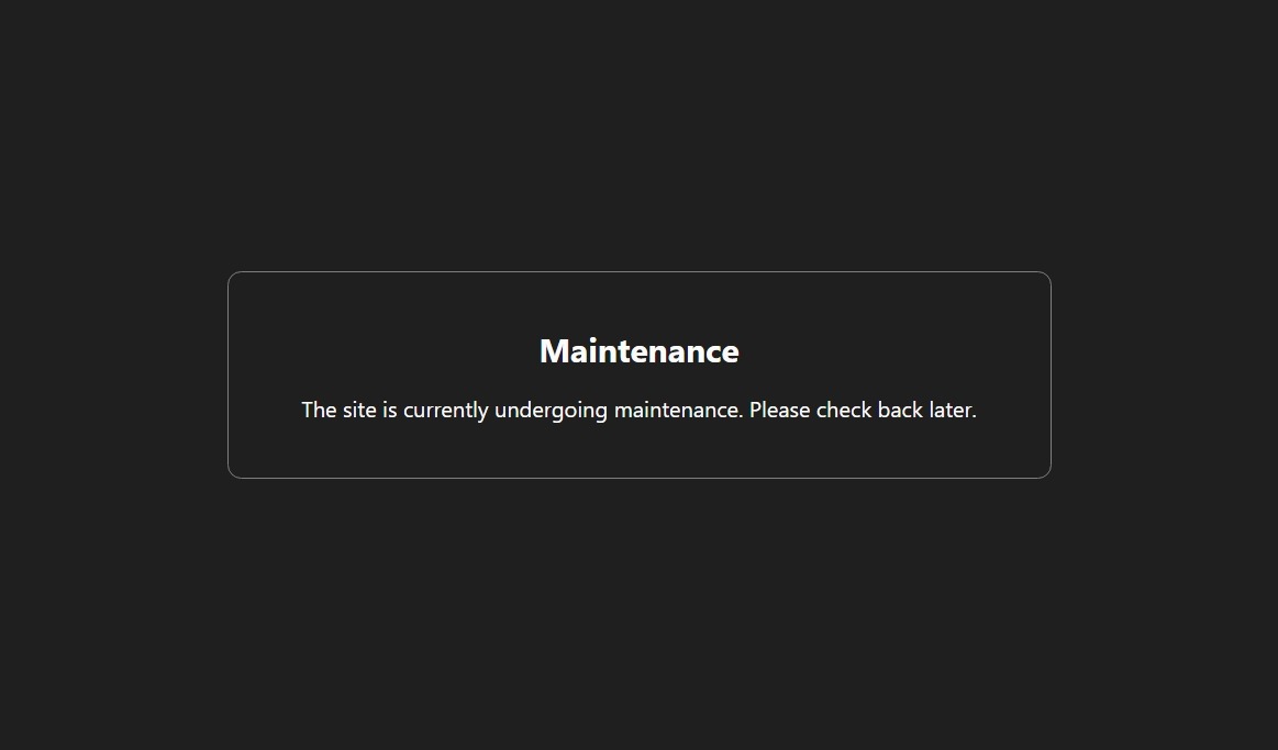Maintenance page