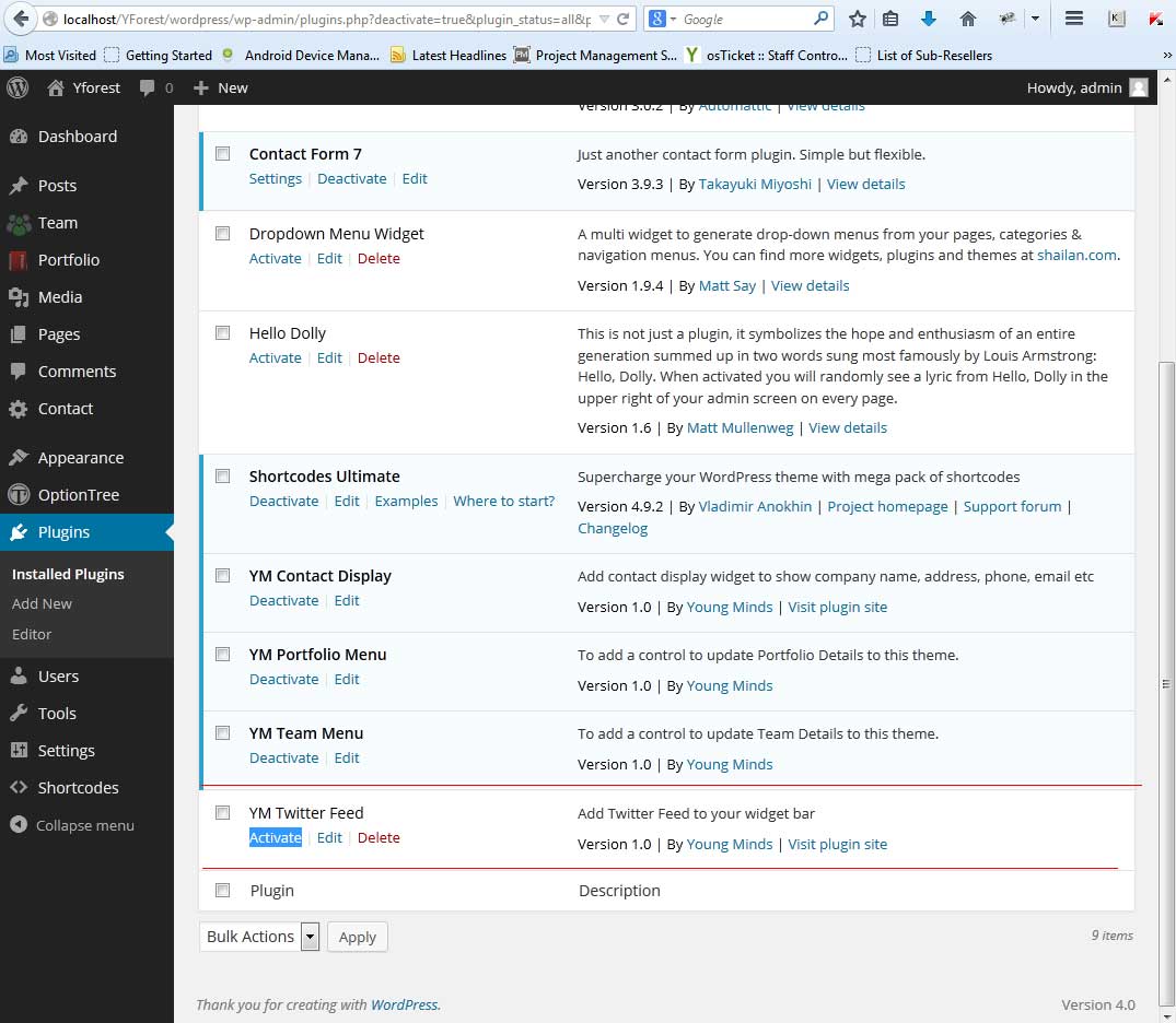 Refer to this screenshot that will show you where to find your installed plugin and how to activate it.