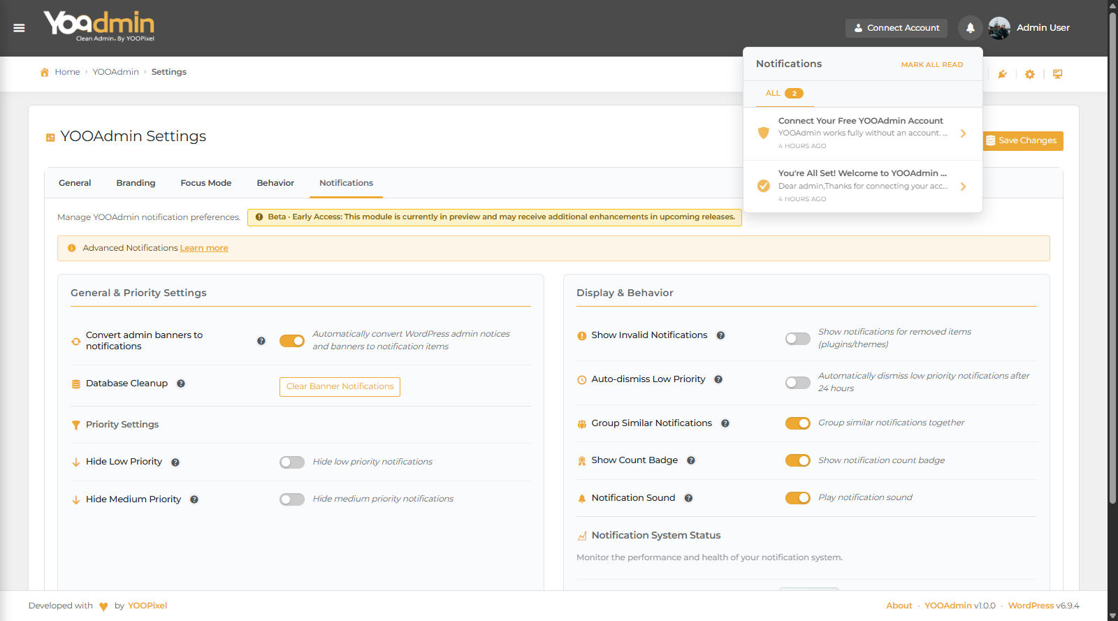Focus Mode clean sidebar navigation