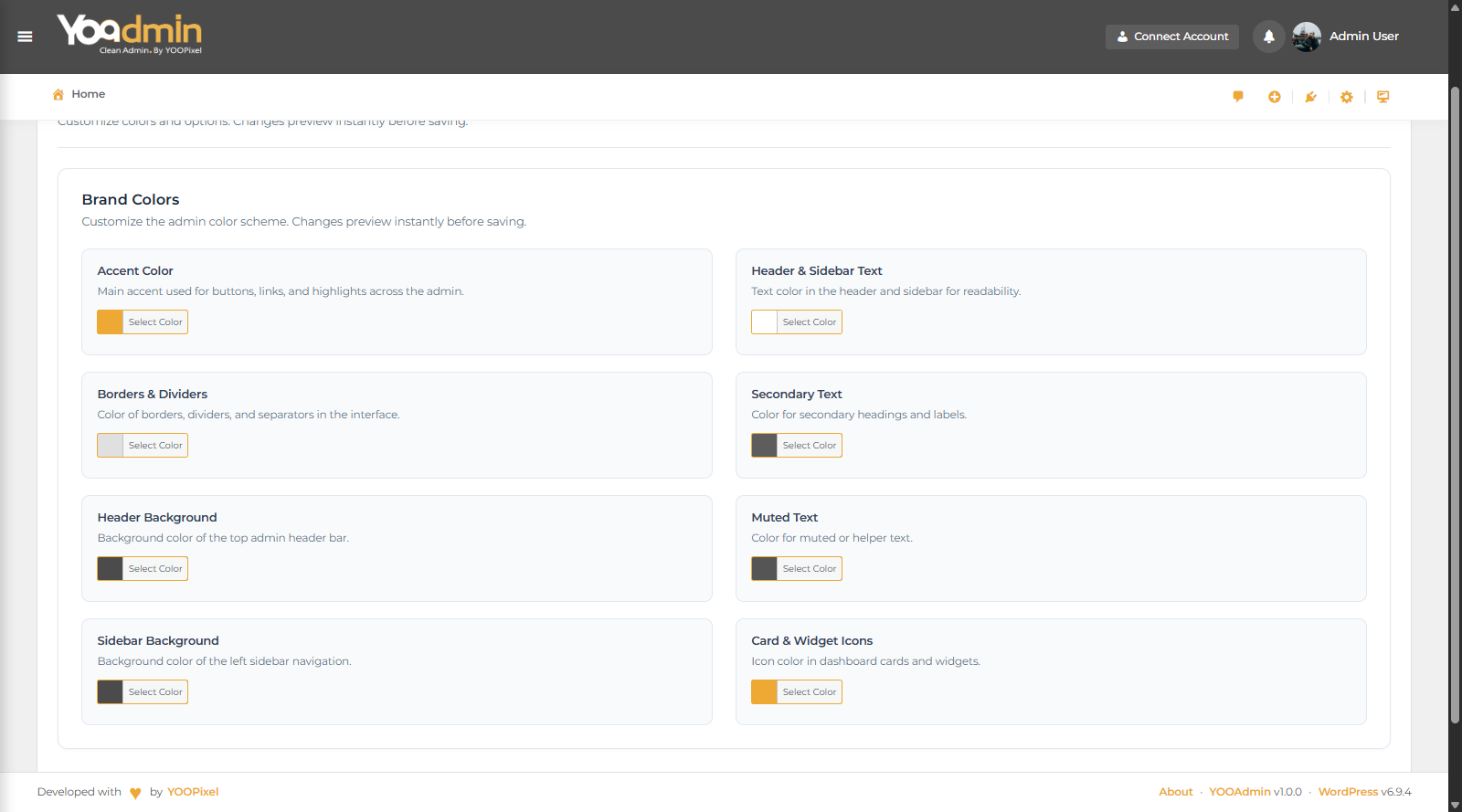 Full screen login page preview