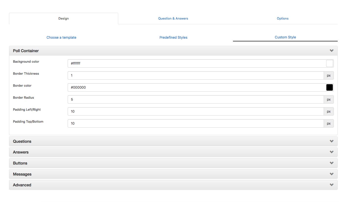 Define Poll Access Settings