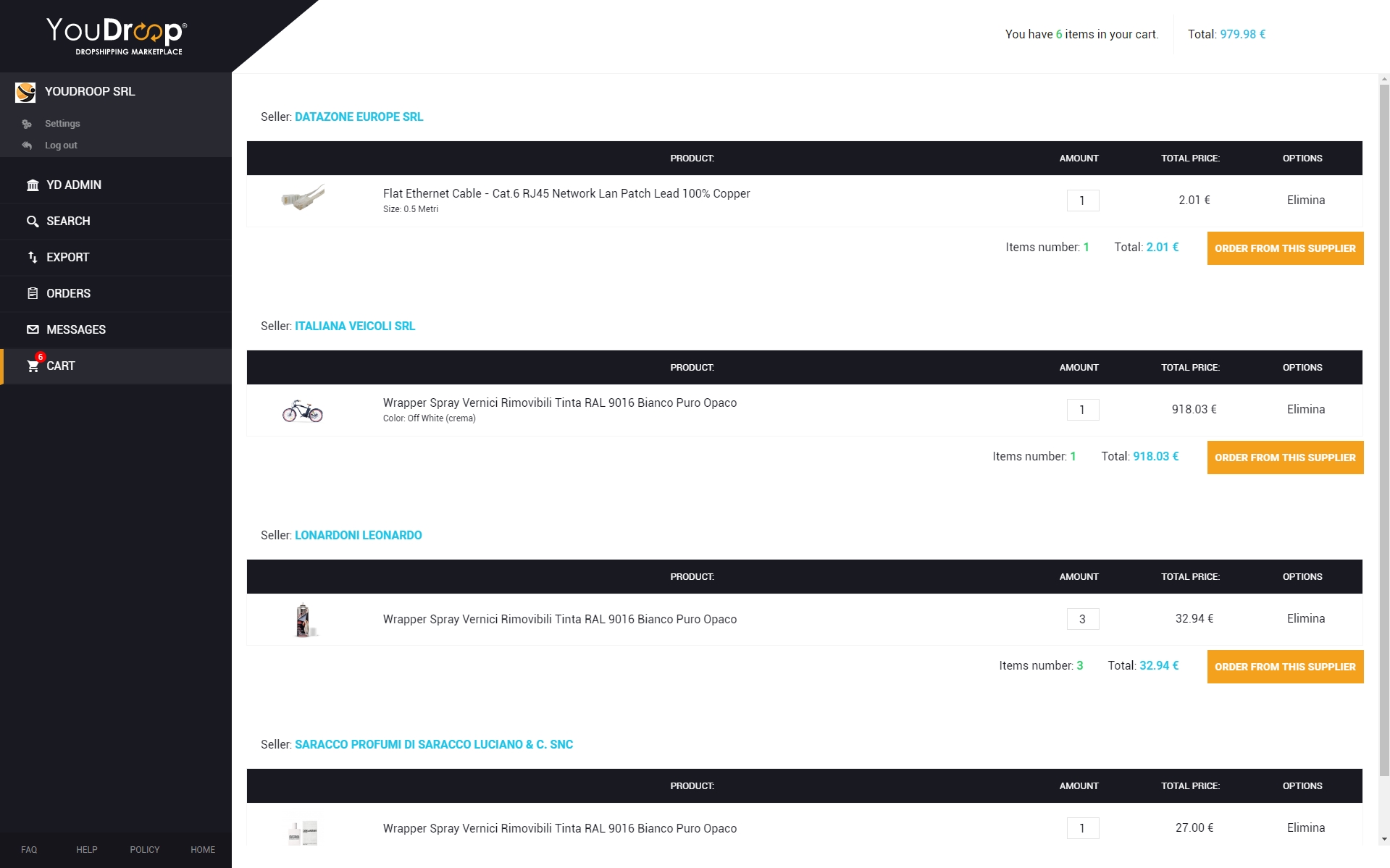 The algorithm optimizes shipping costs from different warehouses