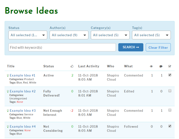 Browse Ideas