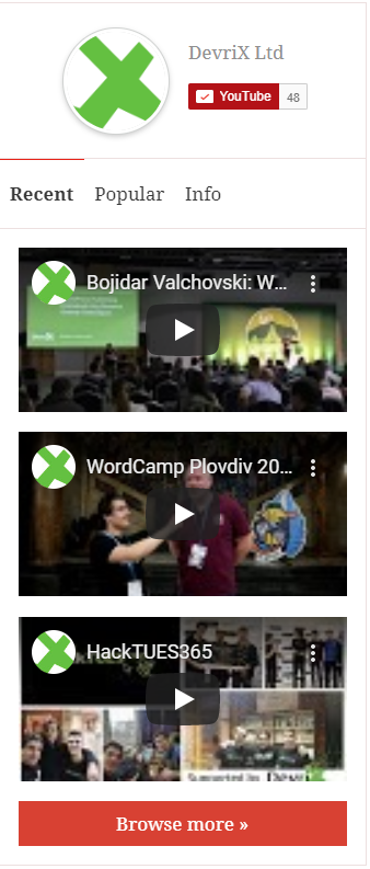 Plugin's widget in the widgets area.
