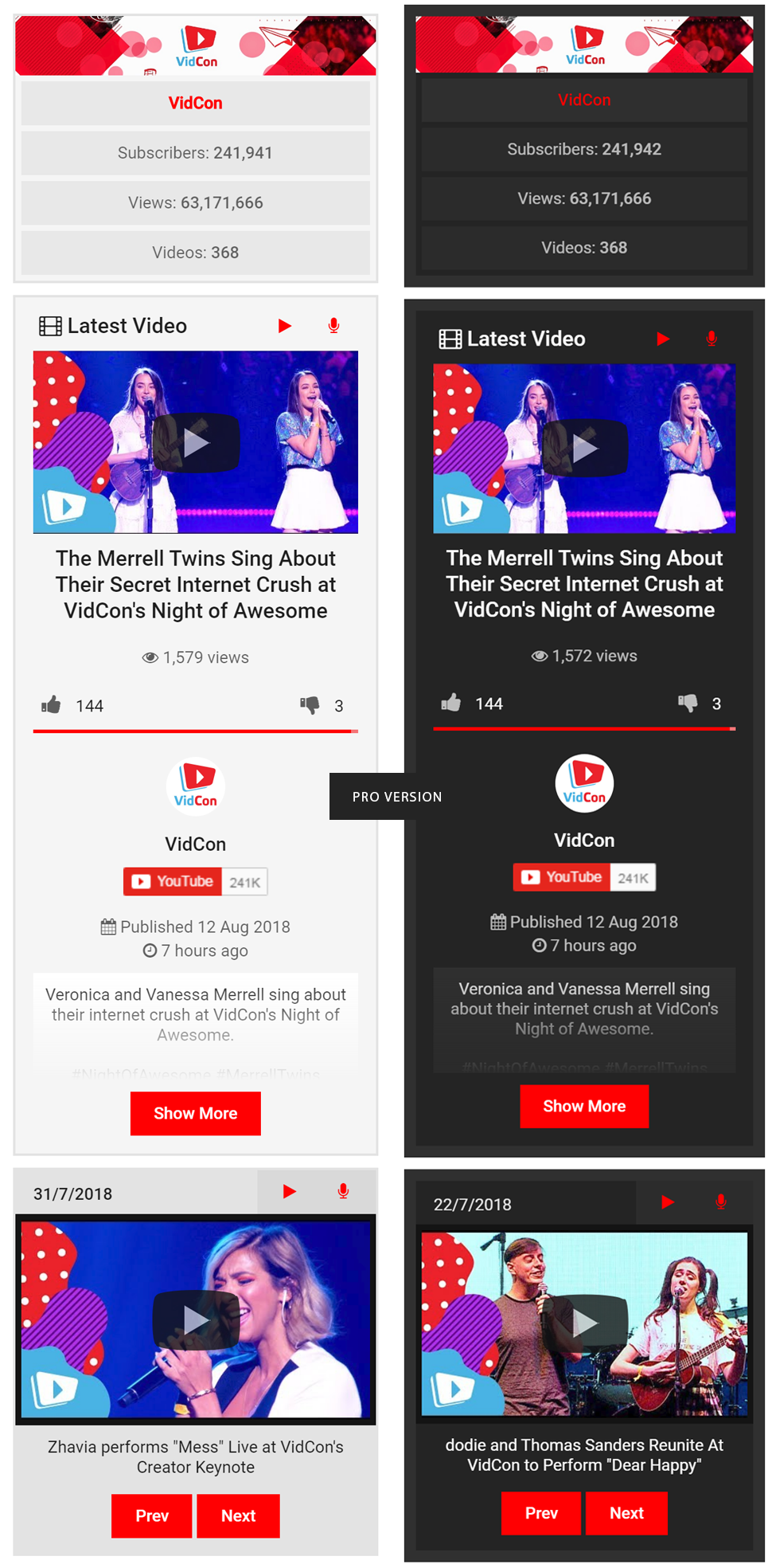 Youtube Live Stream Auto Embed settings page