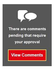 The comments notification alert box