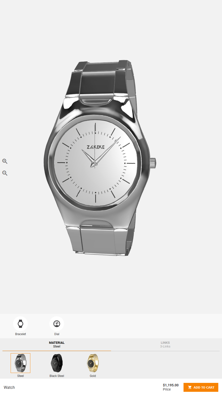 Zakeke 3D Configurator - Mobile view