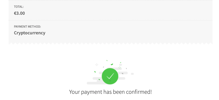Payment confirmed
