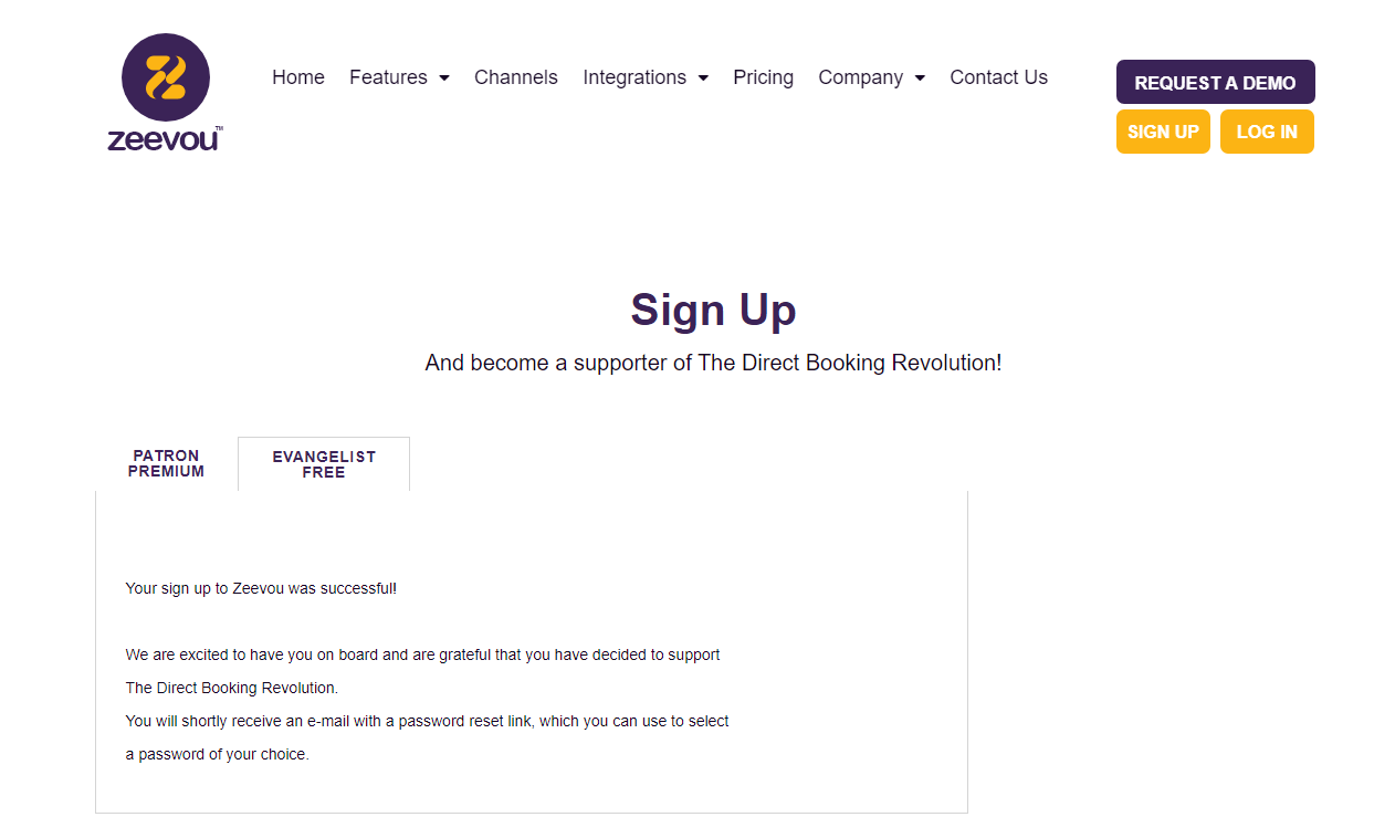 Sign up and become a supporter of The Direct Booking Revolution!