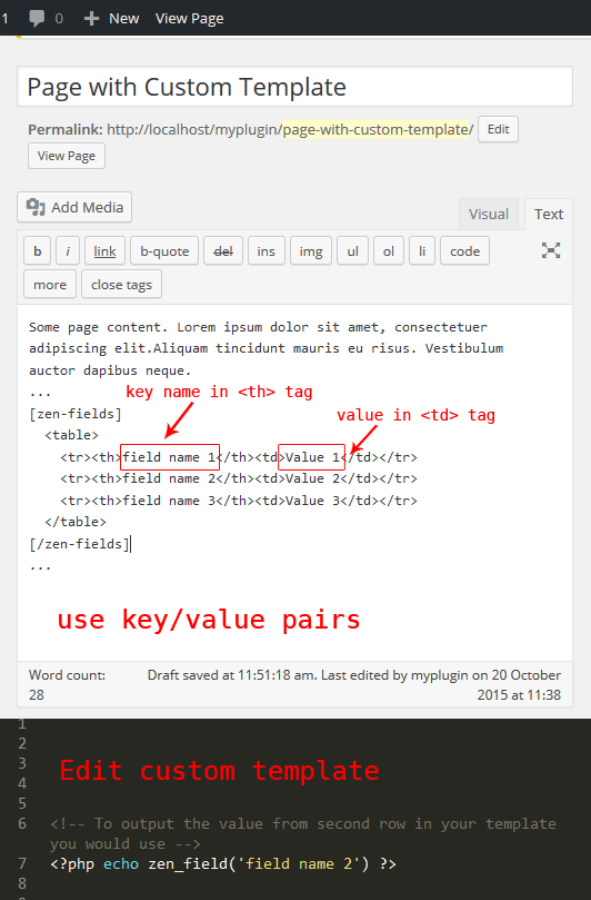 A better approach is to use key/value pairs. In this case you should use table header tags <th> for field names.