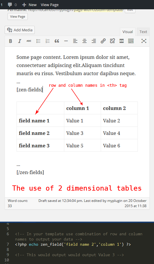 Using 2 dimensional tables