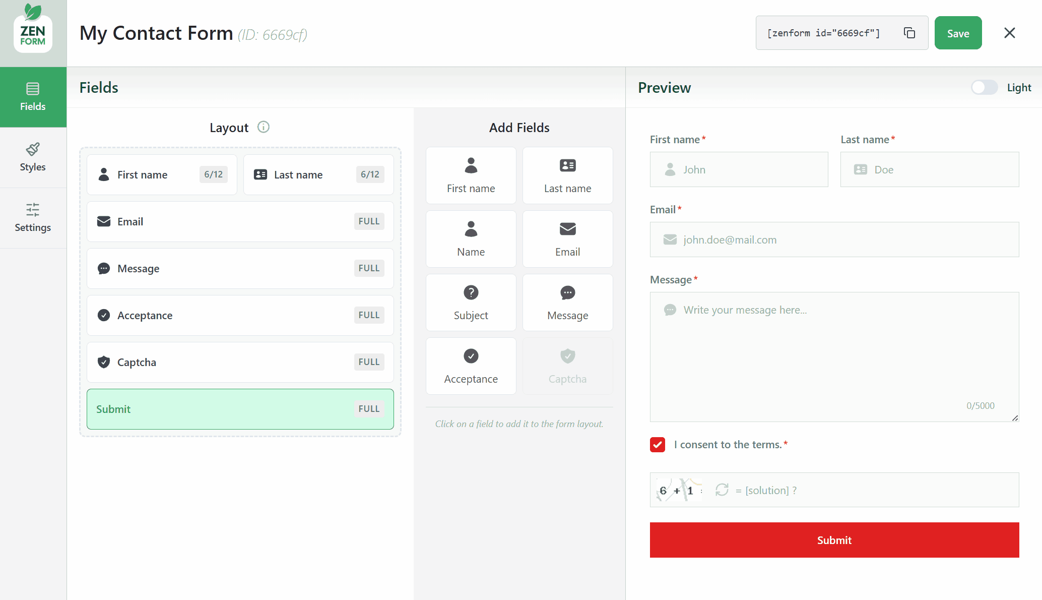 Confirmation message editor (you can add links or basic html)