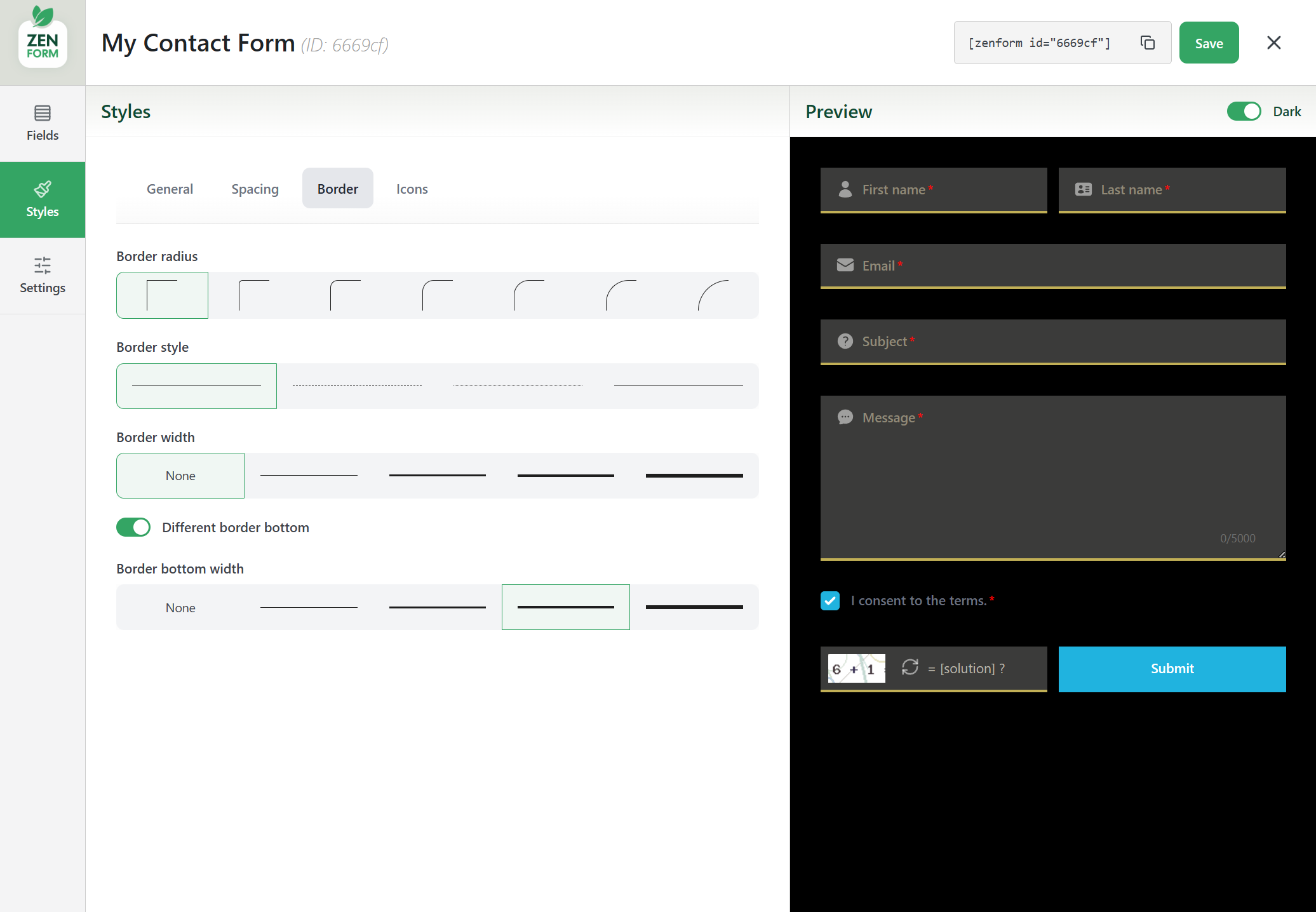 Spam protection settings (Honeypot, time-based validation, CAPTCHA)