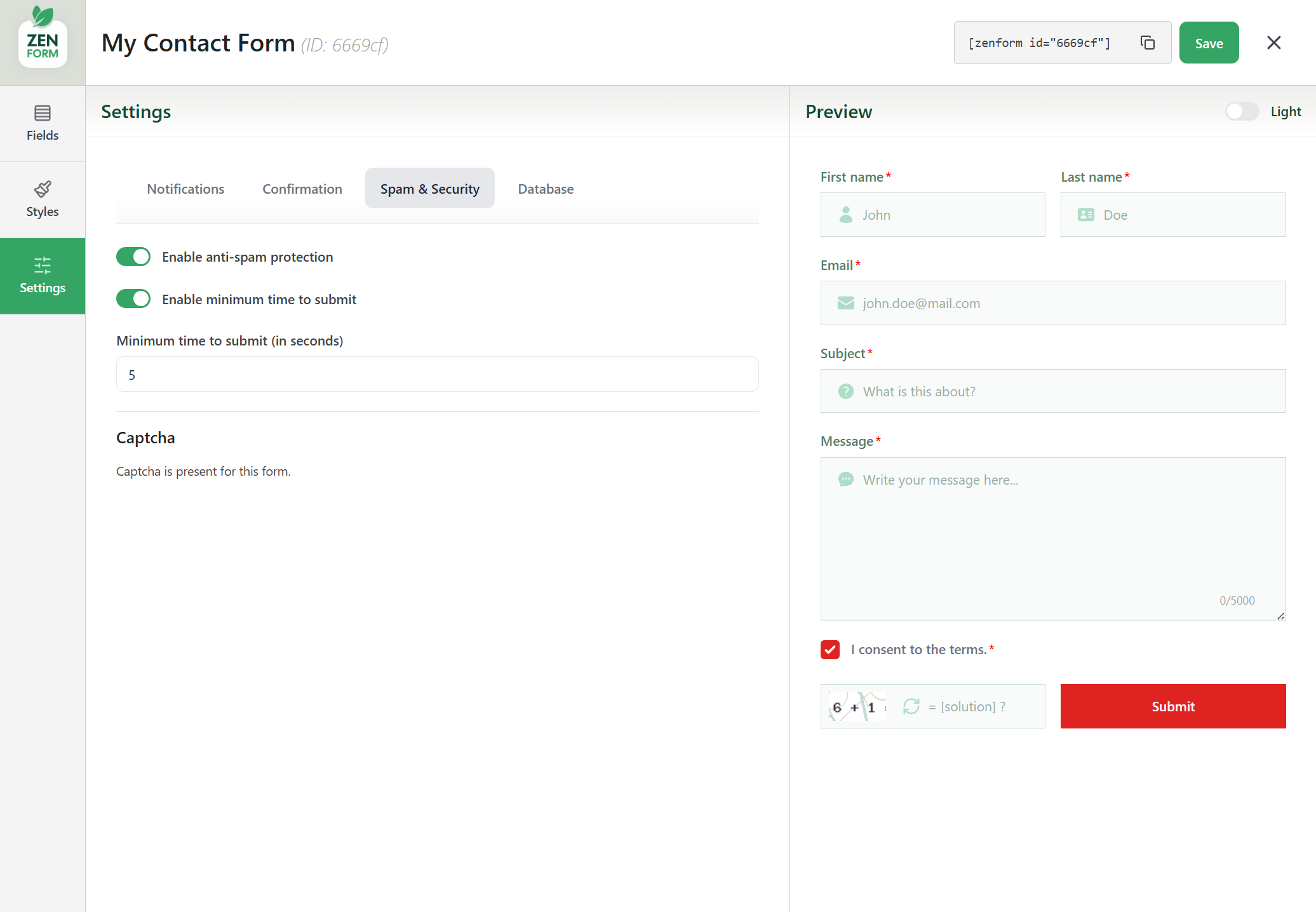 Arrange fields with Drag & Drop