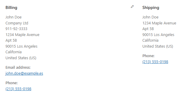 Admin order screen showing the entered Tax Number.
