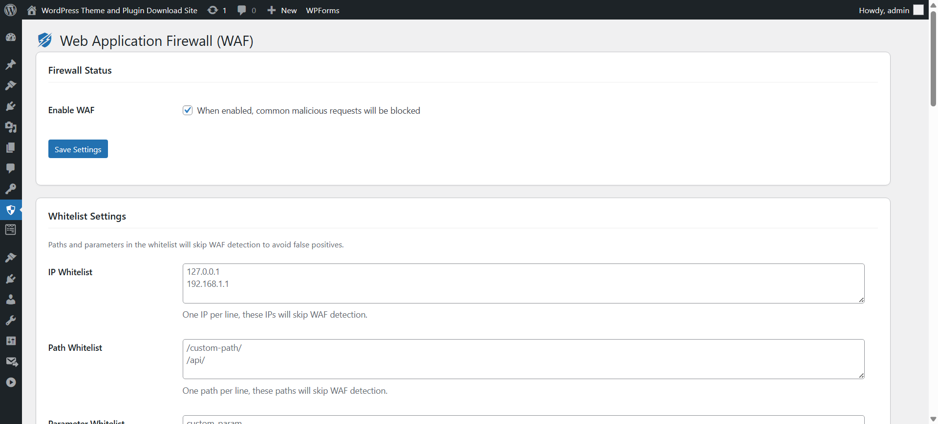 File protection settings