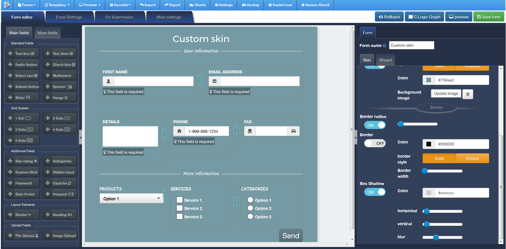 Building Conditional logic on admin panel