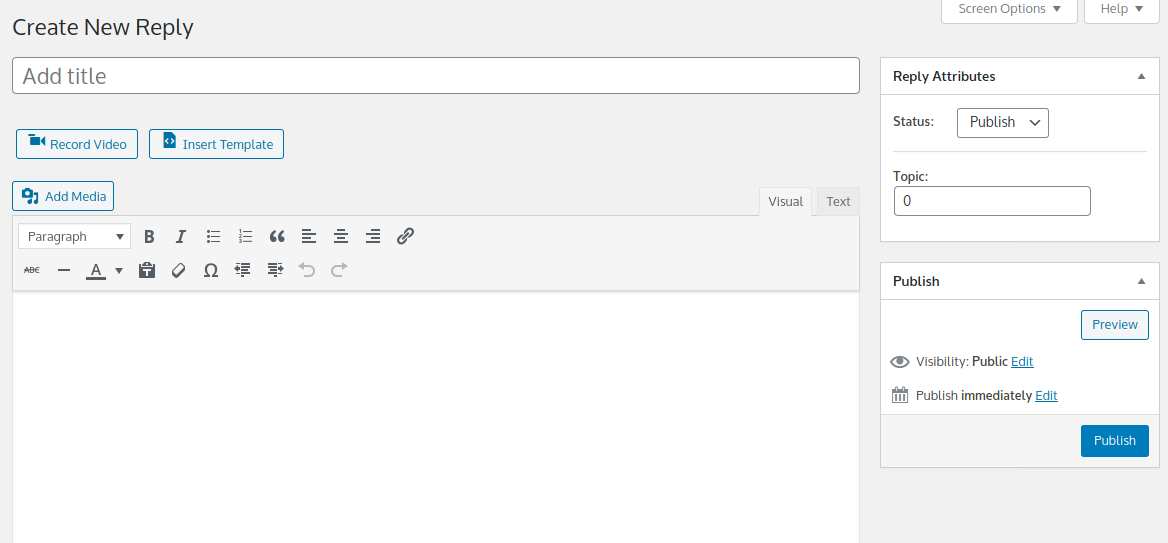 bbPress Admin - New Reply form
