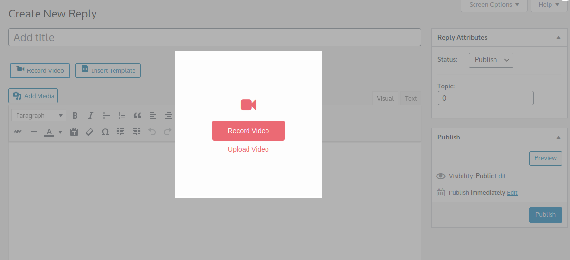 bbPress Admin - New Reply form - Add video