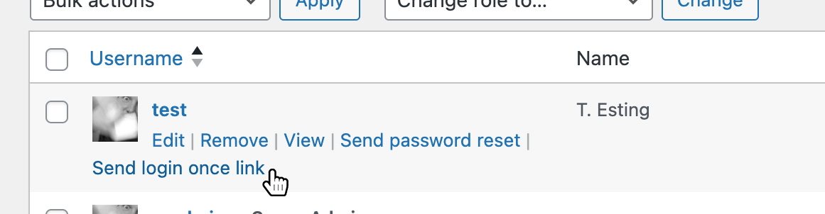 The link that appears with the user in the list on the Users admin page. Simply click the link to send the users a new login token.