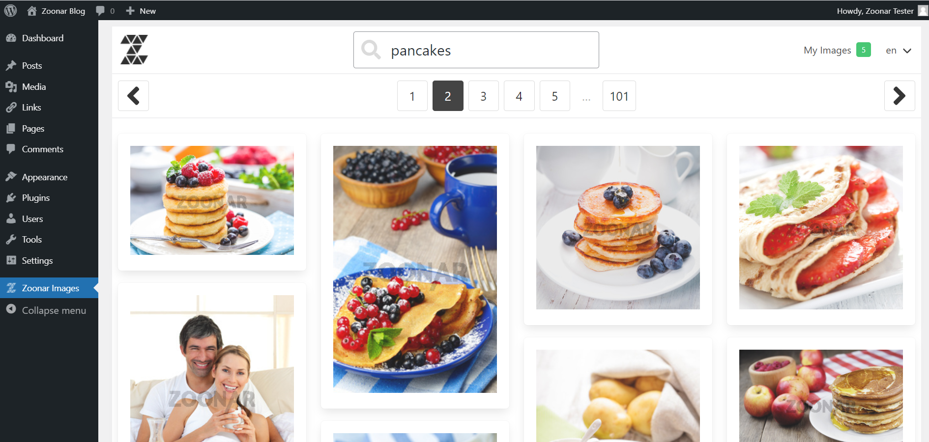 Search for images