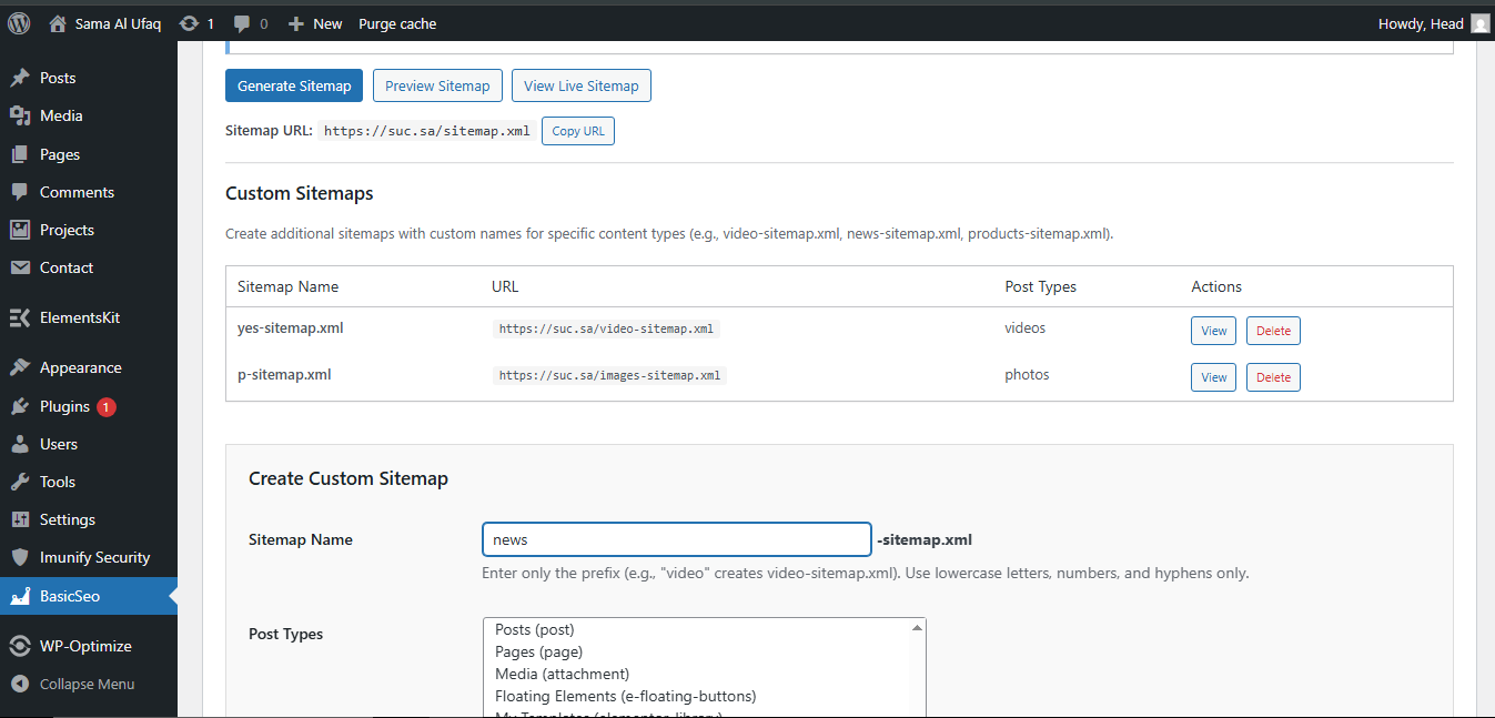 Create Custom Sitemaps